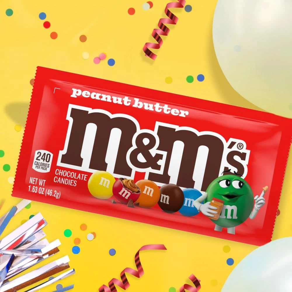 M&M'S Peanut Butter Chocolate Candy Full Size (24-count box, 1.63 oz bags) - Image 5