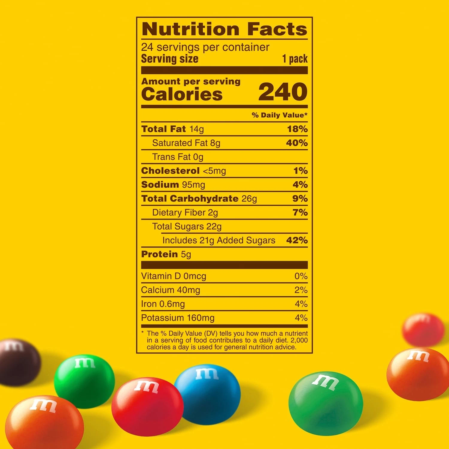 M&M'S Peanut Butter Chocolate Candy Full Size (24-count box, 1.63 oz bags) - Image 6